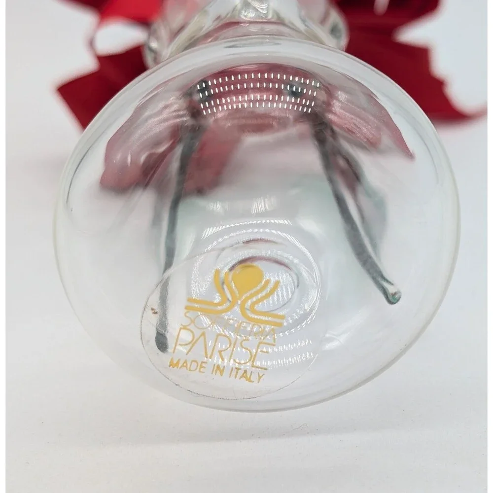 Vtg Soffieria Parise Hand Blown Glass Christmas Angel Candle Holder Italy